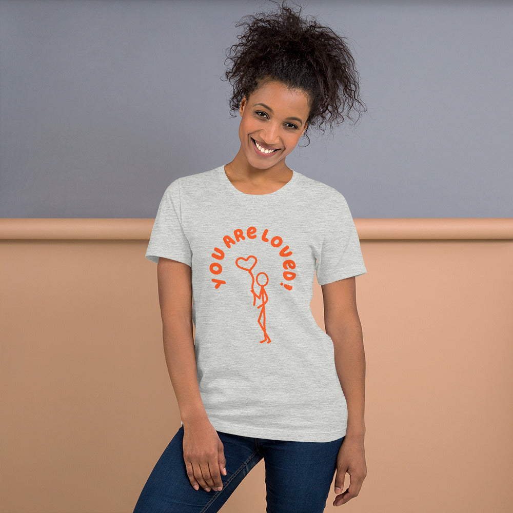 Short-Sleeve Unisex T-Shirt - You Are Loved - Stick Figure w/Heart