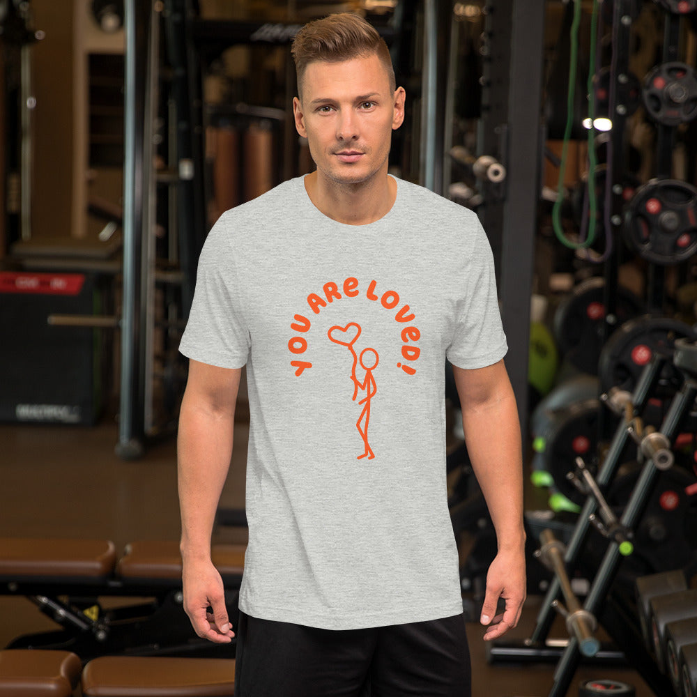 Short-Sleeve Unisex T-Shirt - You Are Loved - Stick Figure w/Heart