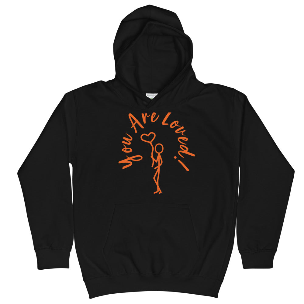 Kids Hoodie - You Are Loved - Stick Figure w/Balloon