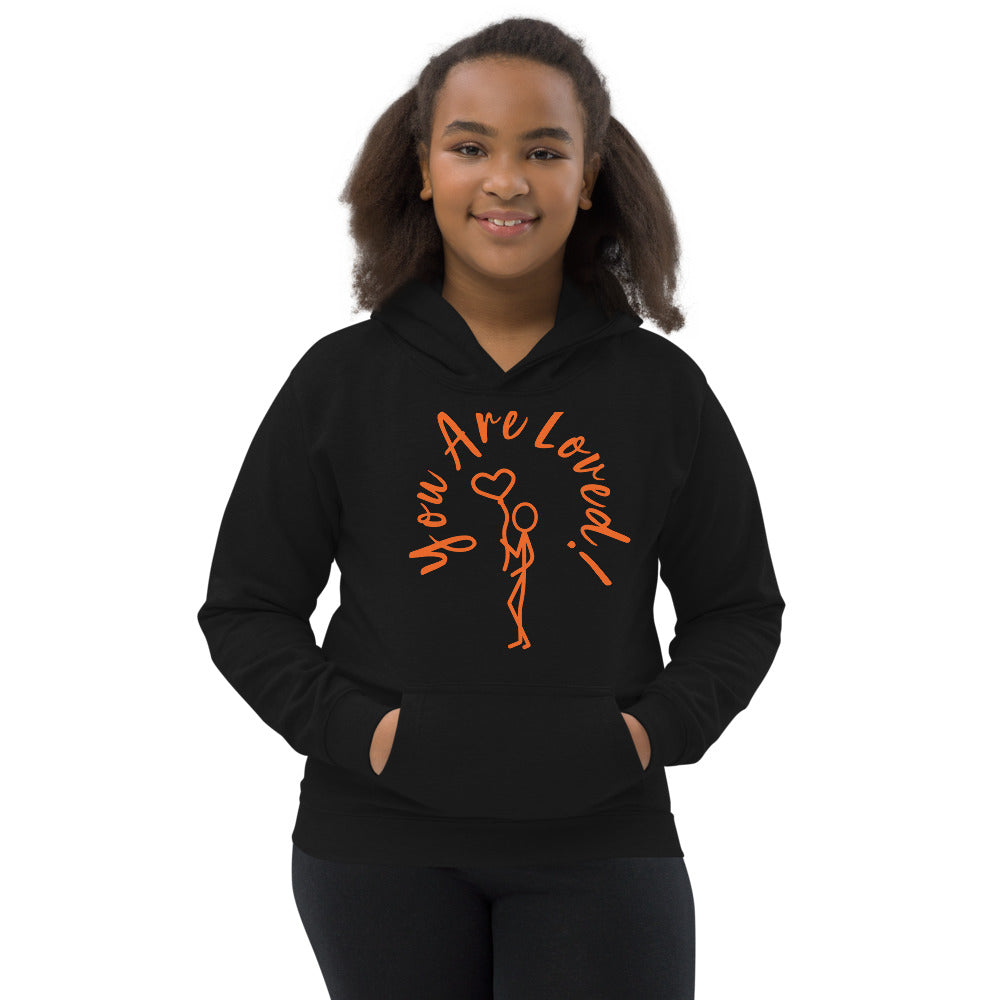 Kids Hoodie - You Are Loved - Stick Figure w/Balloon