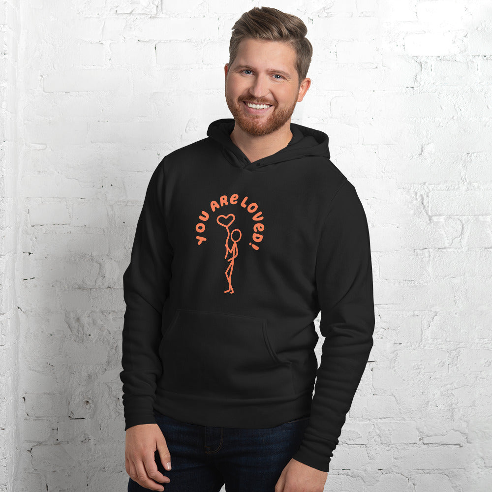 Unisex hoodie - You Are Loved - Stick Figure with Heart