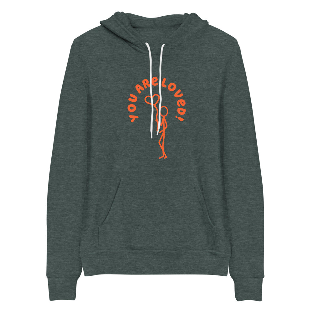 Unisex hoodie - You Are Loved - Stick Figure with Heart