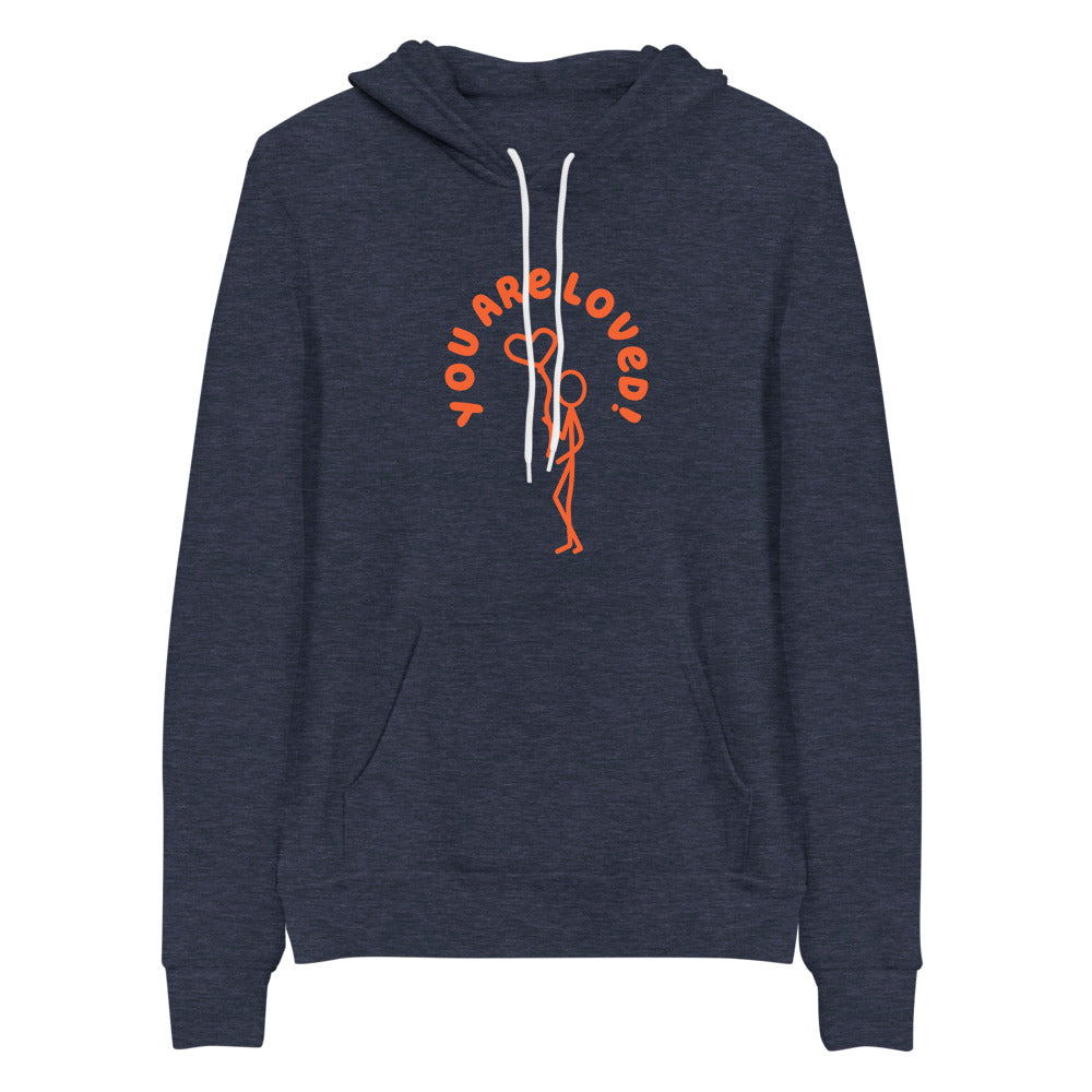 Unisex hoodie - You Are Loved - Stick Figure with Heart